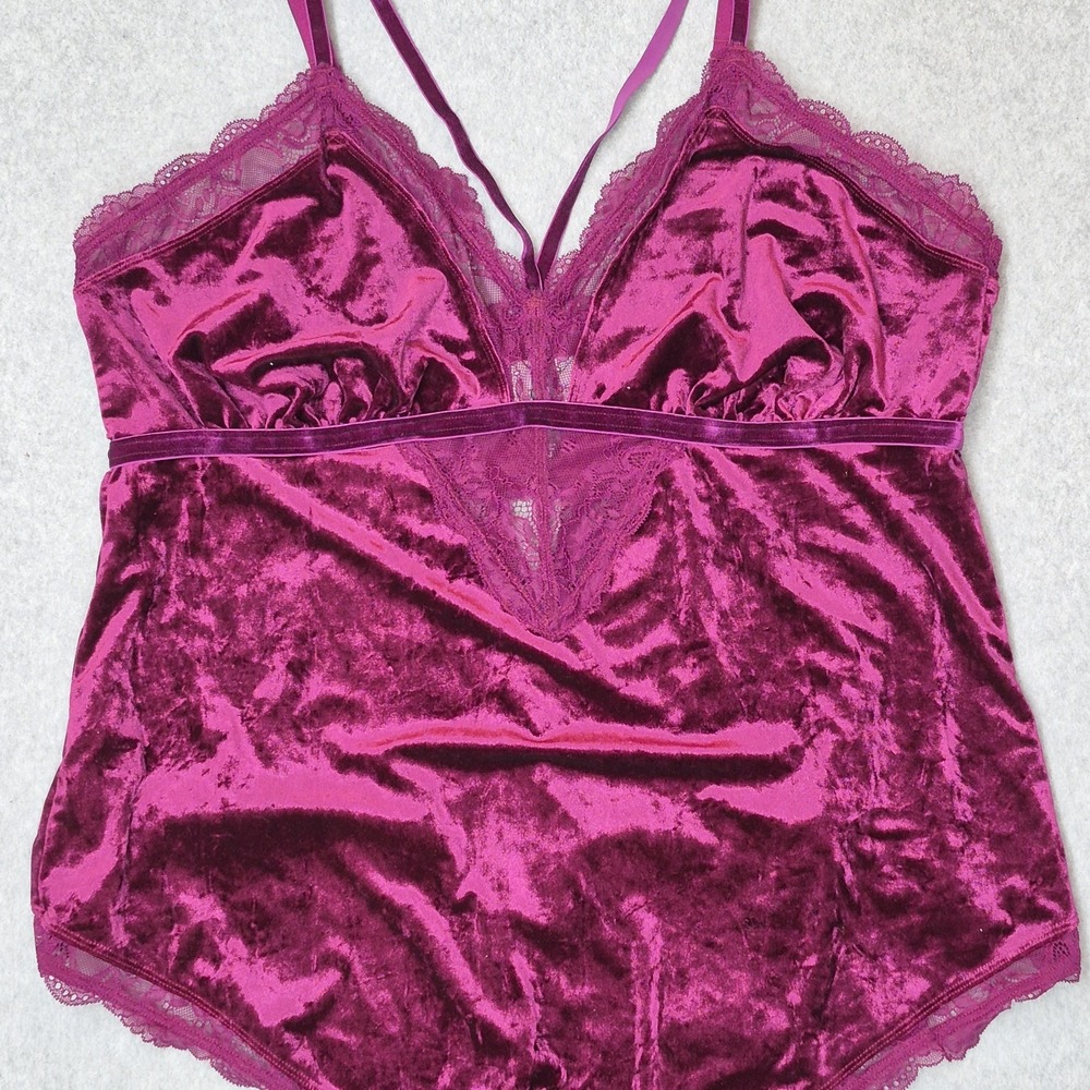 Torrid Women Sleepwear 4X Purple Lace Strappy Velvet Adjustable